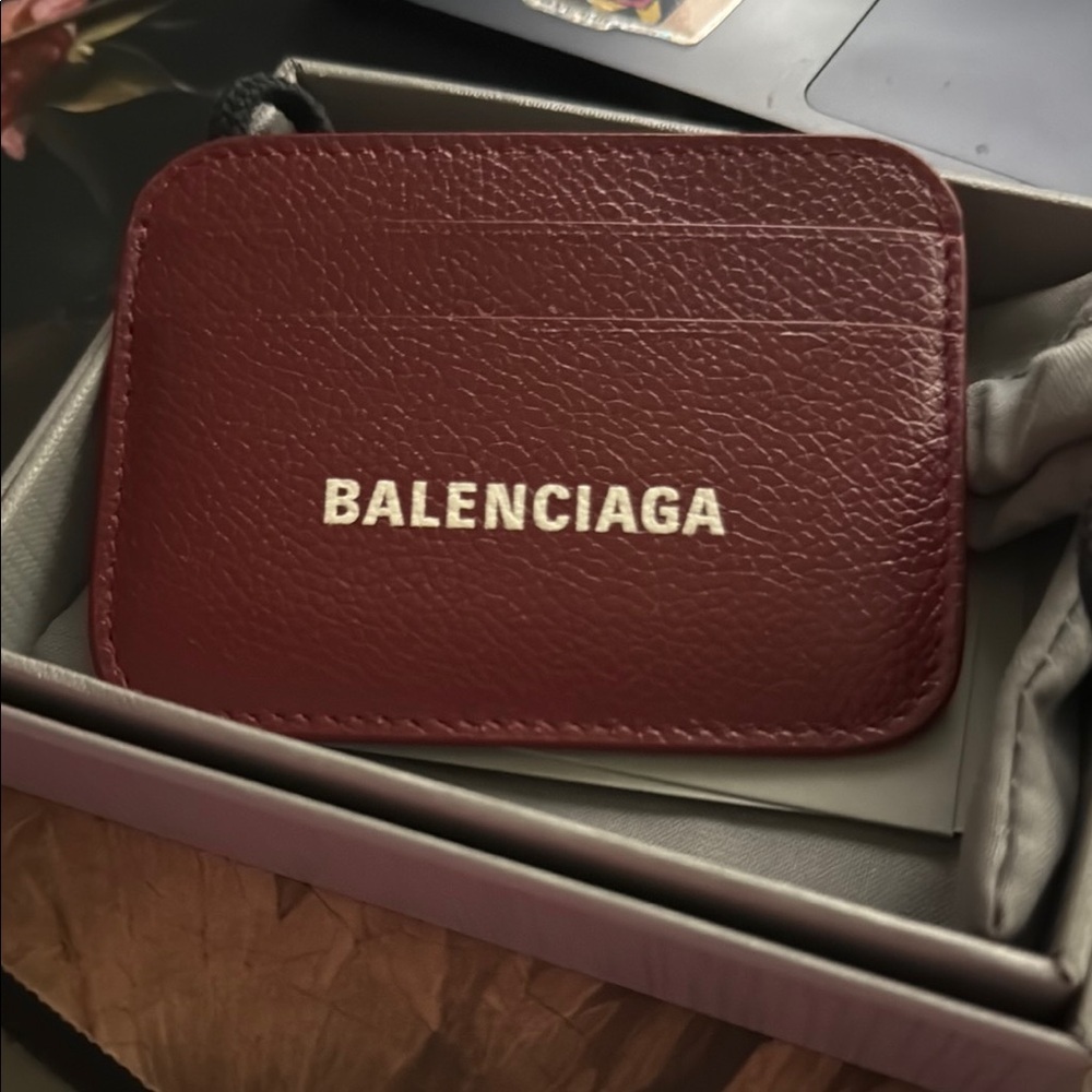 Balenciaga NEW oxbows red minimalist card holder